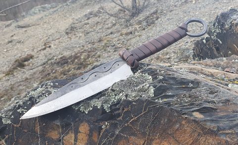CRUACHAN, CELTIC HAND FORGED KNIFE BROWN