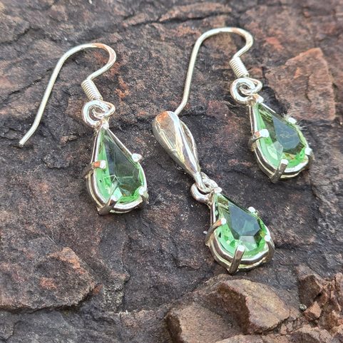 HIBERNIA, SILVER JEWELRY SET, GLASS, AG 925