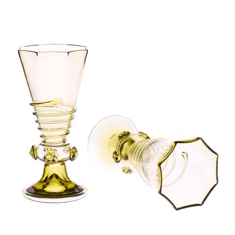 OCTAGON - RENAISSANCE GREEN FOREST GLASS - SET OF 2