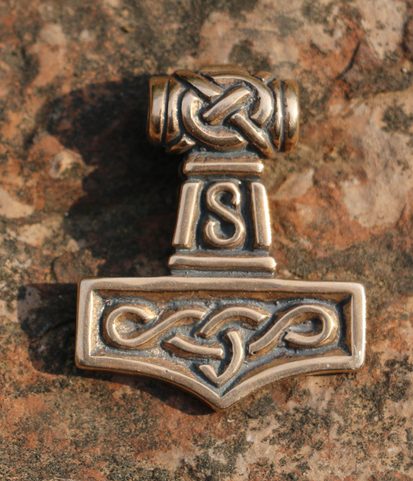 THOR'S HAMMER III, BRONZE PENDANT