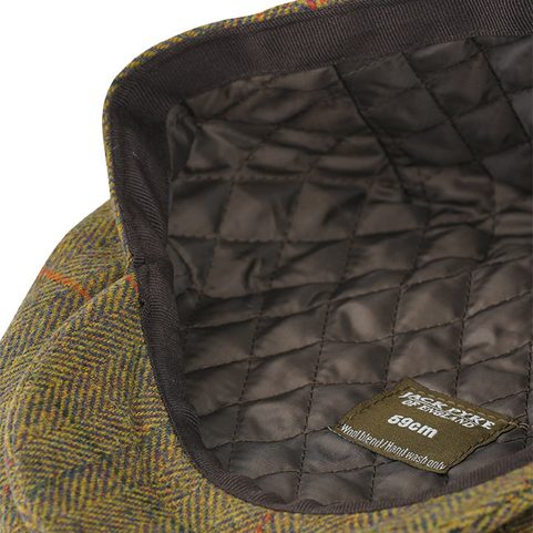 ENGLISH WOOL BLEND FLAT CAP TWEED BROWN