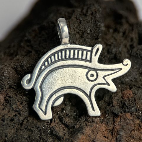 BOAR, SILVER PENDANT