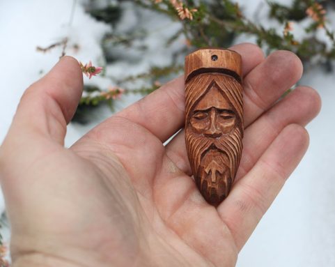 THOR VIKING GOD, HAND CARVED PENDANT