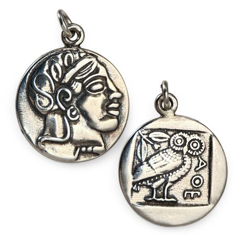 ATHENIAN TETRADRACHM, PENDANT, SILVER, REPRODUCTION