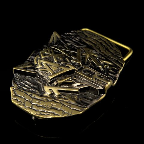 RUNIC WOLF, BELT BUCKLE, BRASS