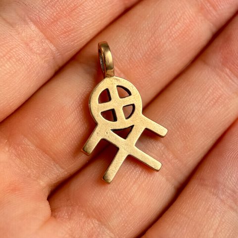 SUN AND HEAVENLY HORSES SYMBOL, BRONZE PENDANT
