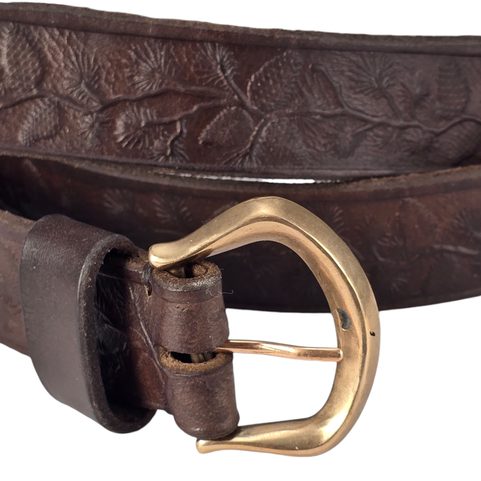 PINE CONES, FORESTER'S LEATHER BELT, DARK BROWN