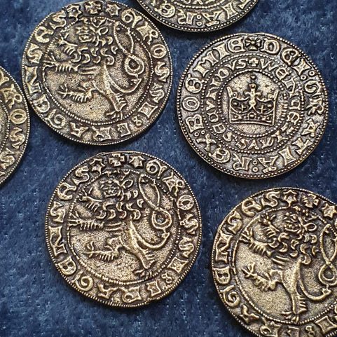 PRAG GROSCHEN, MÜNZE, REPLIK, ZINK ANTIQUE BRASS