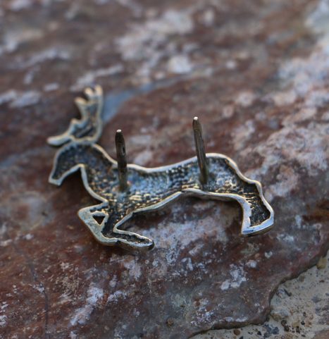 CELTIC DEER - HERNE, STERLING SILVER RIVET FOR LEATHER