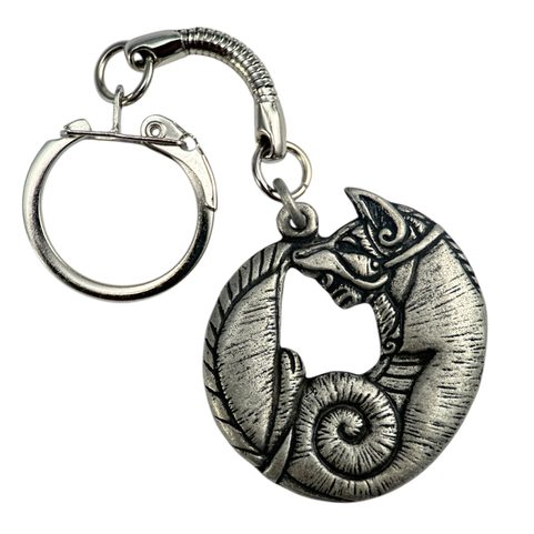 CELTIC FOX KEYCHAIN, ZINC ANTIQUE SILVER