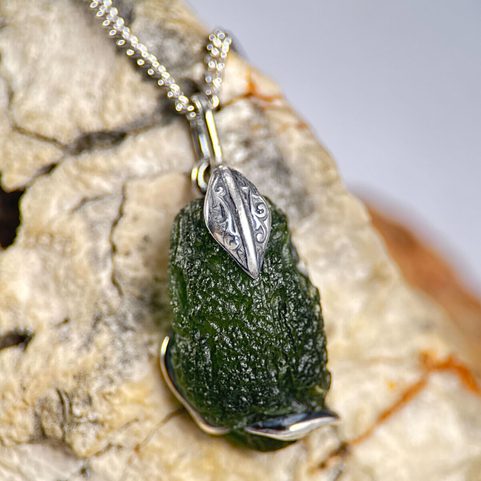 VIPERA, PENDANT - MOLDAVITE, SILVER 925/1000