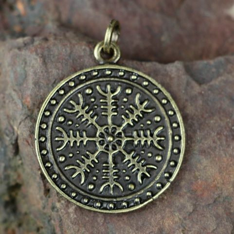 HELM OF AWE ÆGISHJÁLMUR ICELANDIC PENDANT, ZINC