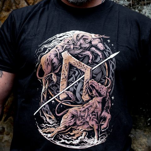 URUZ - COLLECTION FUTHARK, MEN'S T-SHIRT COLORED