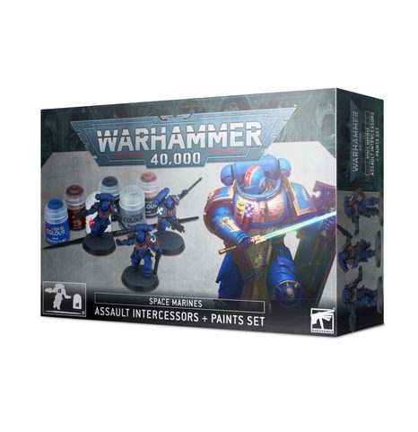 WARHAMMER SPACE MARINES: ASSAULT INTERCESSORS + PAINTS SET