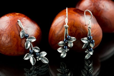 BLUEBERRIES, JEWELLERY SET, SILVER