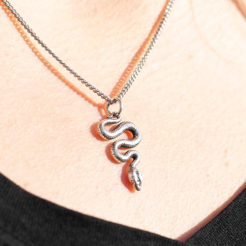 SERPENT - SET BOUCLES D'OREILLES ET PENDENTIF EN ARGENT