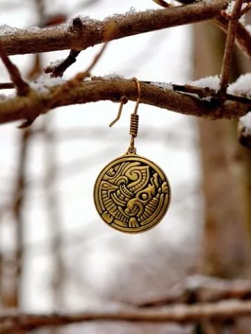 GRIPPING BEAST - VIKING EARRINGS, BRONZE