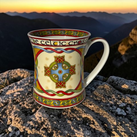 PORCELAIN MUG, CELTIC CROSS