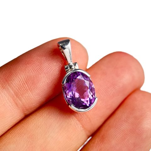 SPHINX, PENDENTIF EN ARGENT, AMÉTHYSTE AG 925/1000