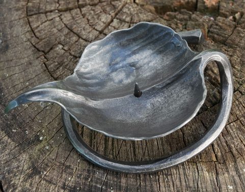 LEAF, FORGED CANDLESTICK