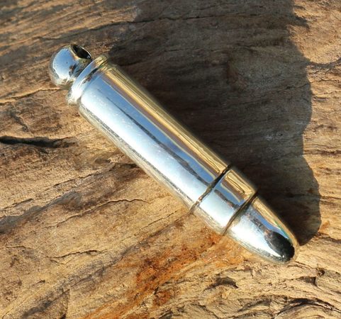 BULLET, 9MM LUGER, SILVER PENDANT