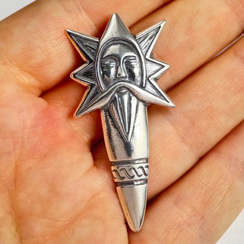 PERUN, SLAVIC THUNDER GOD, PENDANT, SILVER 925