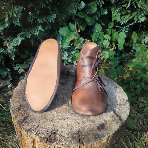 LEATHER MEDIEVAL TURNSHOES, MEDIEVAL, 13TH-14TH CENTURY