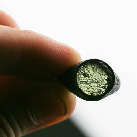 THEODORICUS SILVER MOLDAVITE RING