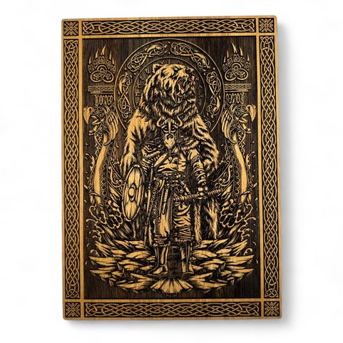 BERSERKER VIKING, WALL DECORATION, WOOD 32X46CM