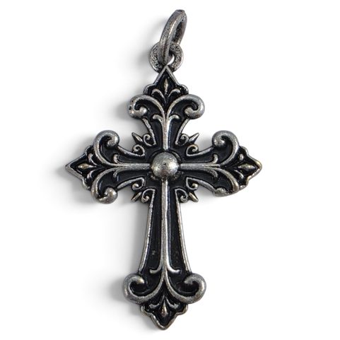 PENDENTIF EN FORME DE CROIX DES MOUSQUETAIRES, EN ZINC