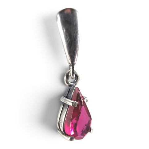 SILVER PENDANT WITH GLASS STRIGA, STERLING SILVER 925