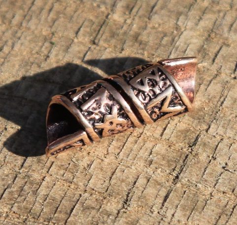 RUNES - VIKING (NOT JUST) BEARD RING, 7 MM DIAMETER, BRONZE