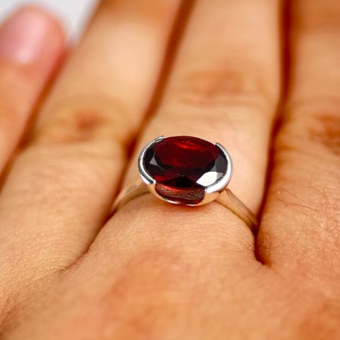 VESUVIO, RING, GARNET SILVER 925/1000