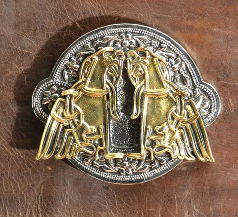 IRISH EAGLE, LUXURY CELTIC BELT BUCKLE, GOLD PLATED