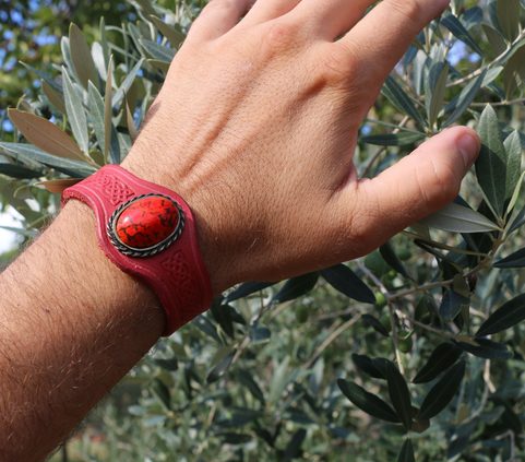 GRACIA LEATHER BRACELET WITH GLASS
