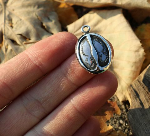 DEER TRACK, SILVER PENDANT