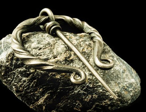 VIKING IRON BROOCH - DECORATED