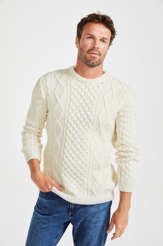 IRISH SWEATER, ARAN -CREW NECK