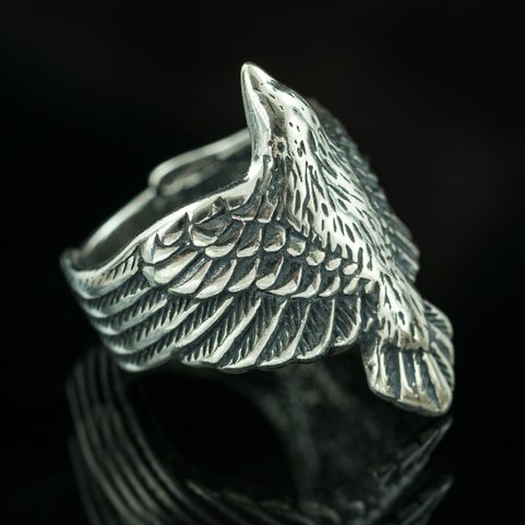 CORVUS, RAVEN, SILVER RING