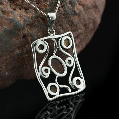 ANKA, PENDANT, BALTIC AMBER, STERLING SILVER