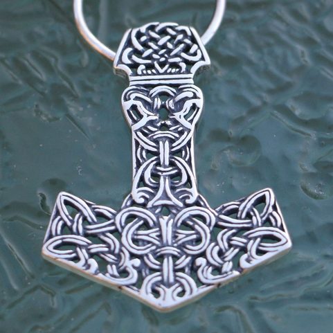 MJÖLNIR - COLLIER, BOLO EN CUIR, ARGENT, 16G