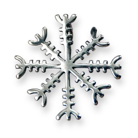 AEGISHJALMUR - HELM OF AWE, ICELANDIC MAGICAL RUNE, PENDANT, SILVER