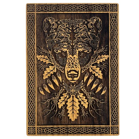 OURS - TABLEAU MURAL EN BOIS 21X30CM