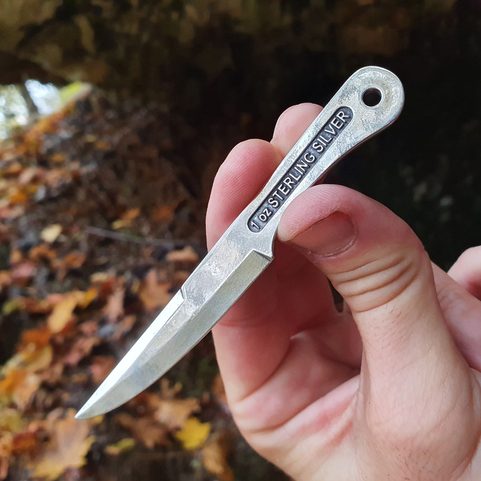 INVESTMENT THROWING KNIFE 1 OZ SILVER 925