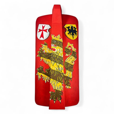HAND PAINTED PAVISE, LONG WOODEN SHIELD IV