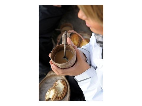 KUPILKA KUKSA 210 ML + SPOON - ORIGINAL (BROWN)
