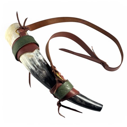 CAROLUS SIGNAL HORN WITH A LEATHER HOLDER