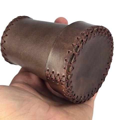 LEATHER CUP FOR DICE WITH LID