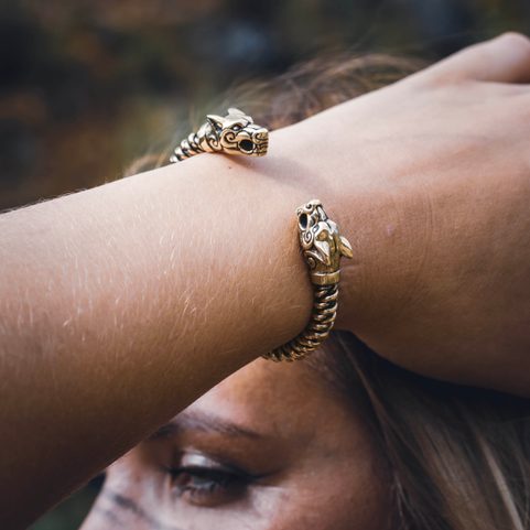 WOLF FENRIR, TWISTED BRACELET, BRONZE
