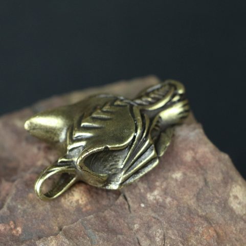 WARG NORSE WOLF VIKING PENDANT, ZINC ANTIQUE BRASS